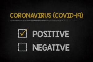 Coronavirus (COVID-19) test results written in chalk on a blackboard